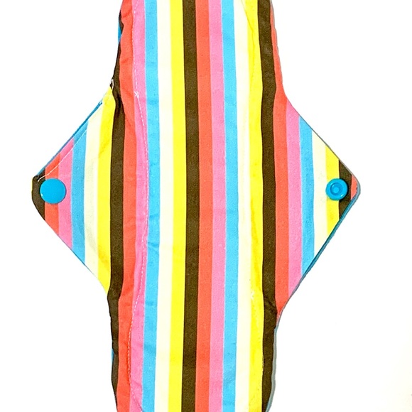 New Menstrual Pad set of 3 (three) in a fun, retro striped print. Heavy Pads. - Picture 3 of 5